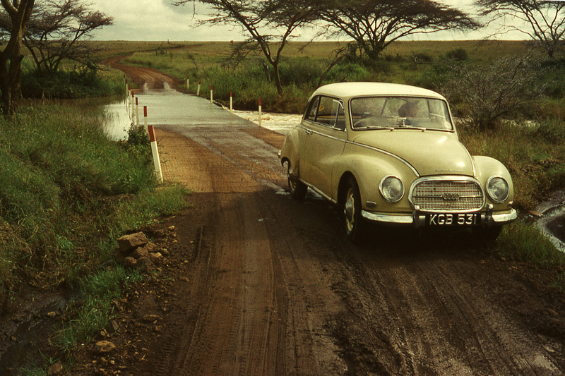 Illustration for article titled This Guy Raced A Tiny Two-Stroke DKW Surrounded By Lions In Africa